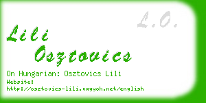 lili osztovics business card